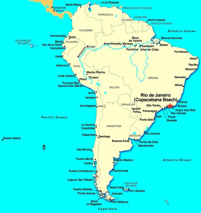 Rio de Janeiro kart sør-amerika