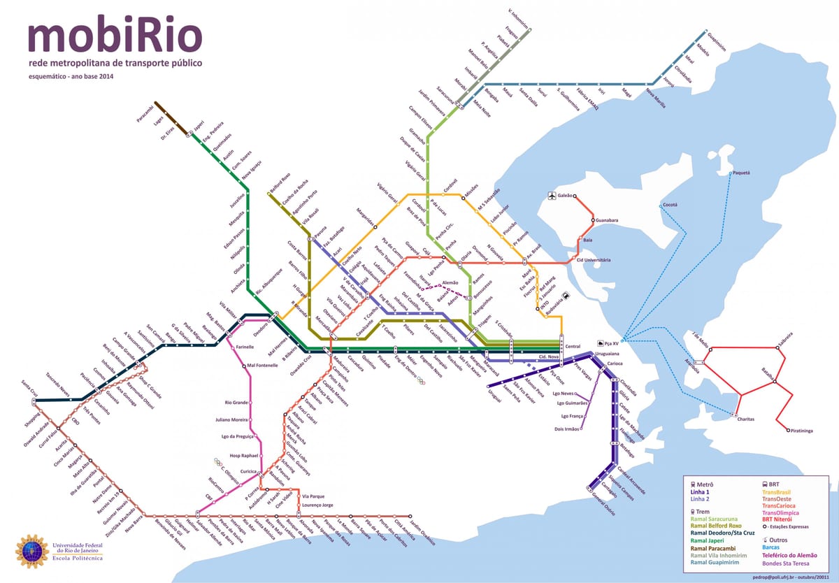 offentlig transport kart Rio de Janeiro