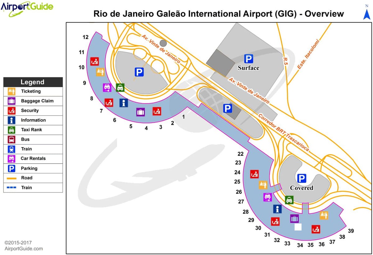Rio de Janeiro flyplass kart