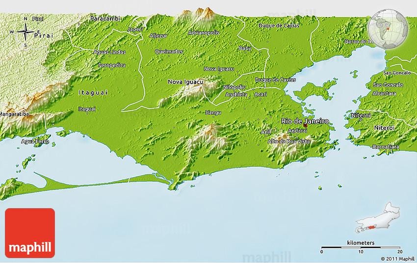 geografisk kart over Rio