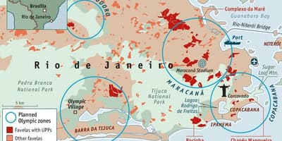 Favelas i Rio de Janeiro kart