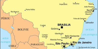 Kart over brasil viser Rio de Janeiro
