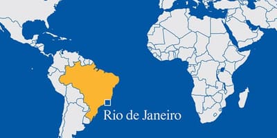 Verdenskart som viser Rio de Janeiro